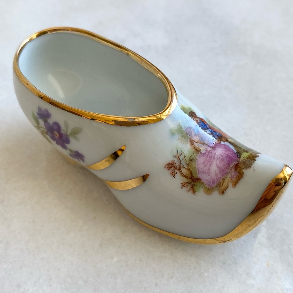 Limoges France Mini Clog Shoe Porcelain